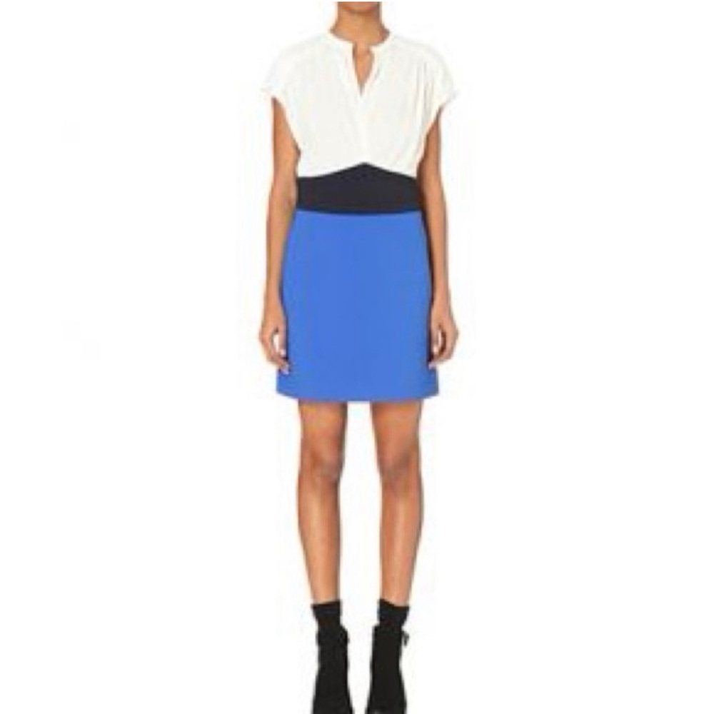 Maje blue and white mini dress
